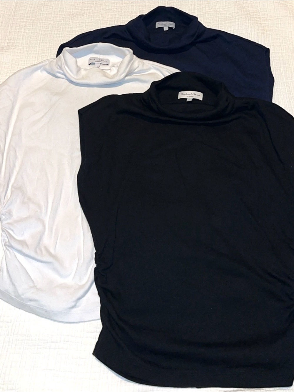 Michael Stars SET OF 3 Cowl Neck Rib Shirt